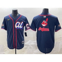 Men American League Cleveland Guardians Team Big Logo Navy 2025 All Star Edition Limited Stitched Baseball Jersey Men American League Cleveland Guardians Team Big Logo Navy 2025 All Star Edition Limited Stitched Baseball Jersey
