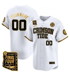 Men Women Youth Alabama Crimson Tide Final Four Patch Baseball Custom Jersey All Stitched White Gold Men Women Youth Alabama Crimson Tide Final Four Patch Baseball Custom Jersey All Stitched White Gold