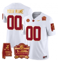 Men Women Youth Alabama Crimson Tide Nick Saban 7x Champions Patch Gold Trim Custom Jersey All Stitched White Men Women Youth Alabama Crimson Tide Nick Saban 7x Champions Patch Gold Trim Custom Jersey All Stitched White