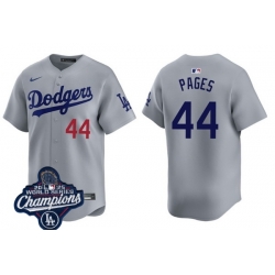 Men Los Angeles Dodgers 44 Andy Pages Cool Base 2025 World Champions Stitched Baseball Jersey Gray