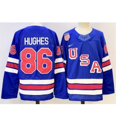 Men USA 86 Jack Hughes Royal 2025 2026 Stitched Jersey Men USA 86 Jack Hughes Royal 2025 2026 Stitched Jersey