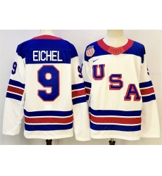 Men USA 9 Jack Eichel White 2025 2026 Stitched Jersey