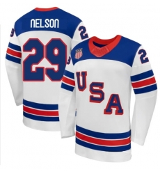 Men's USA 29 BROCK NELSON White 2026 Stitched Hockey Jerseys