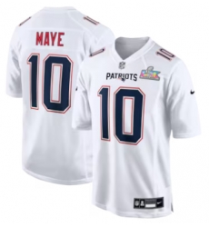 Drake Maye New England Patriots Nike Super Bowl LX Patch Tundra Fashion Game Jersey White