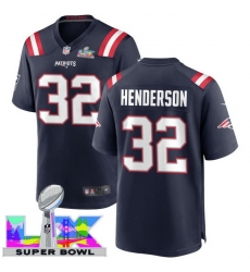 Men Women youth New England Patriots #32 TreVeyon Henderson 2025 2026 Super Bowl LX F U S E Stitched NFL Jersey Blue
