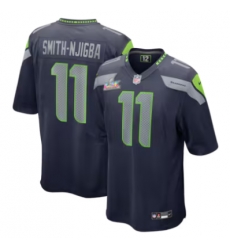 Jaxon Smith-Njigba Seattle Seahawks Nike Super Bowl LX Patch Game Jersey College Navy