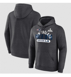 Men New England Patriots Heather Charcoal 2025 Super Bowl LX Game Plan Hoodie