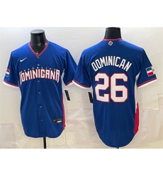 Men Dominican Republic Baseball  26 Dominican Royal 2026 World Baseball Classic Road Stadium Stitched Jersey