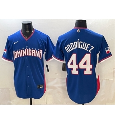 Men Dominican Republic Baseball  44 Julio Rodriguez Royal 2026 World Baseball Classic Road Stadium Stitched Jersey