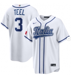 Men Italy Baseball Kyle Teel #3 2026 World Baseball Classic Home Stadium Stitched Jersey