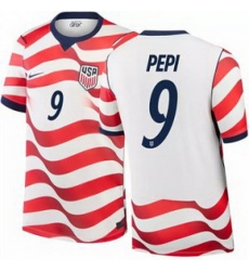 Men 9 Ricardo Pepi USMNT 2026 Home Stadium Replica Jersey 1