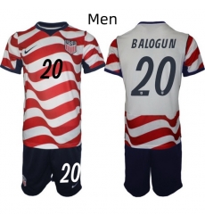 USA FIFA World Cup 2026 Soccer Red Home Jersey Folarin Balogun #20