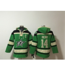 Men Dallas Stars 14 Jamie Benn Green Lace Up Pullover Hoodie Men Dallas Stars 14 Jamie Benn Green Lace Up Pullover Hoodie