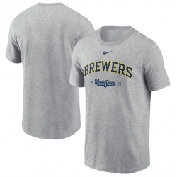 Men Milwaukee Brewers Heather Gray 2026 World Series T Shirt