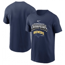 Men Milwaukee Brewers Navy 2026 National League Champions T Shirt