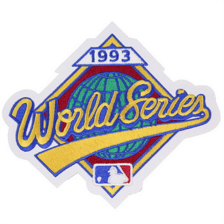 Youth 1993 MLB World Series Logo Jersey Patch Philadelphia Phillies vs. Toronto Blue Jays Biaog